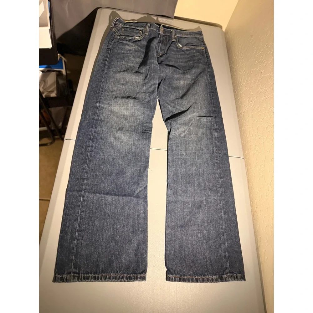 Levis 569 Loose Straight Jeans Mens W32 L34 Dark Wash Blue Denim 00569-0041